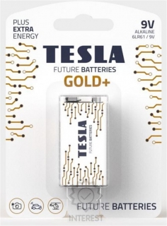 Tesla - 9V GOLD+ Alkaline baterie 6LR61, blister - 1 kus