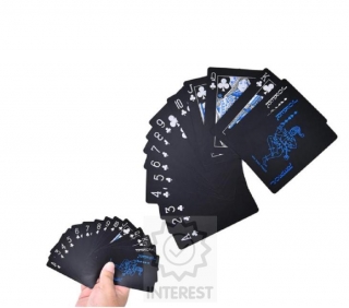 Luxusní hrací karty - plastové - barva černá
