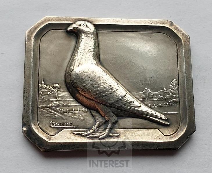 Medaile - Soutěž poštovních holubů - cena nabízená ministrem války. Ag