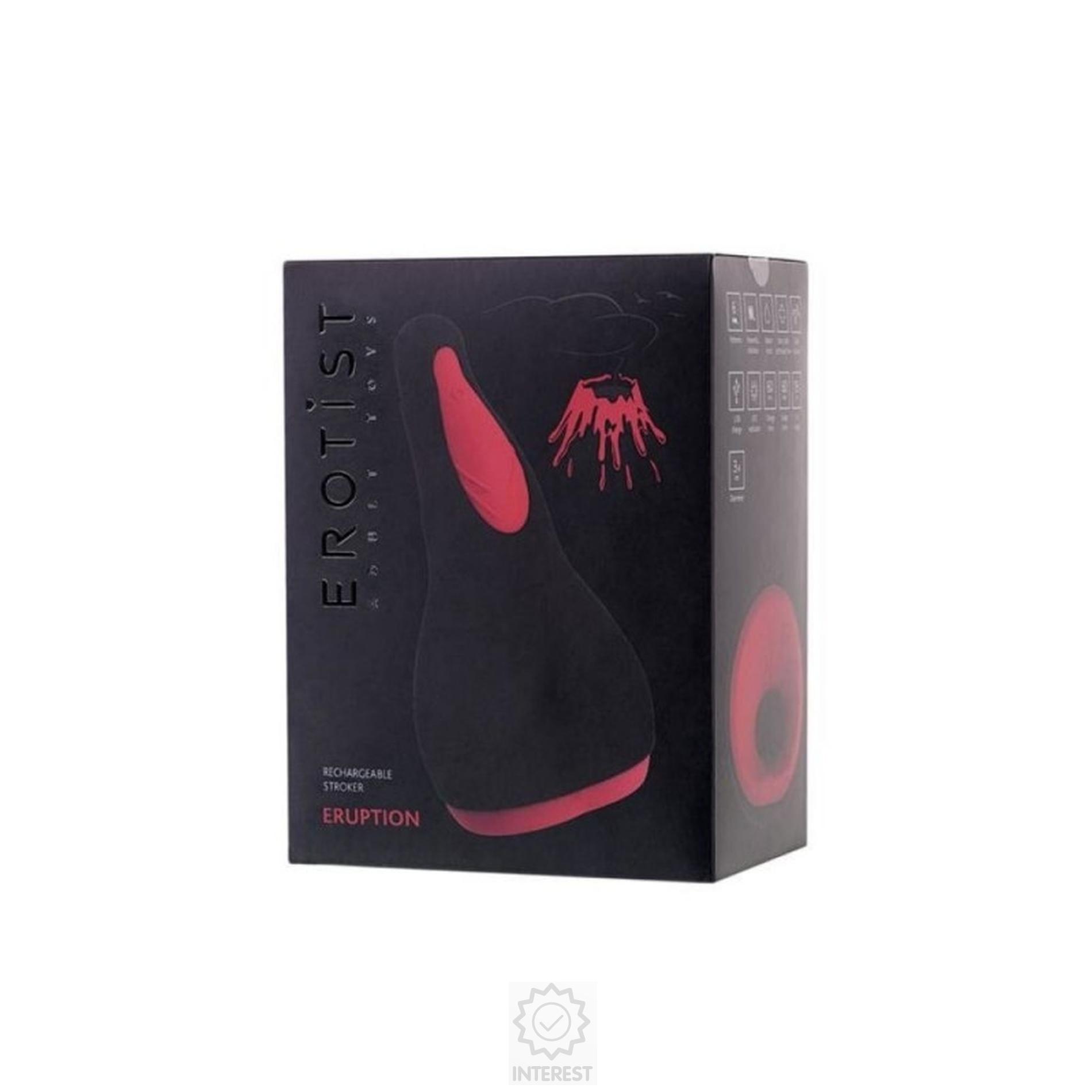 Dobíjecí masturbátor, silikonový, černý, 18,5 cm..