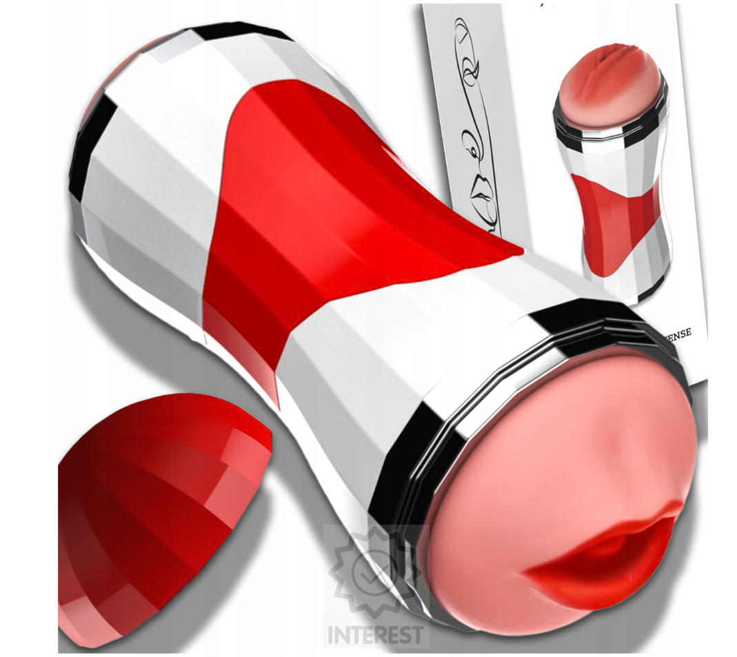 Automatický oboustranný masturbátor pusa/vagína 21 cm.