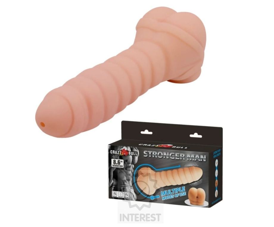 Návlek na penis a masturbátor 2v1 CRAZY BULL 22 cm.