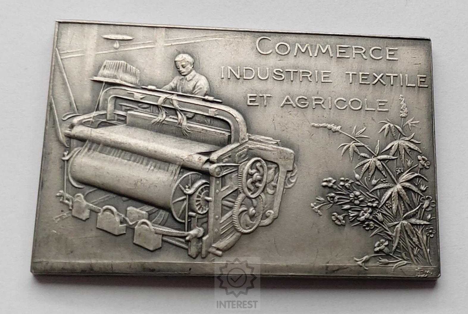 Francouzská medaile 1985 Obchodní komora Armentières. Ag