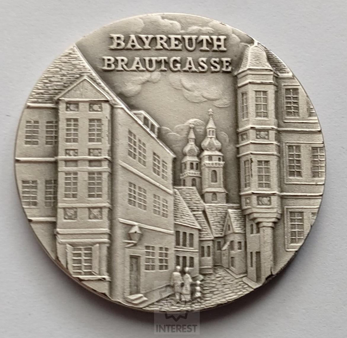 Medaile - MAGISTRÁT KRÁLOVSKÉHO OKRESNÍHO HLAVNÍHO MĚSTA BAYREUTH. Ag.