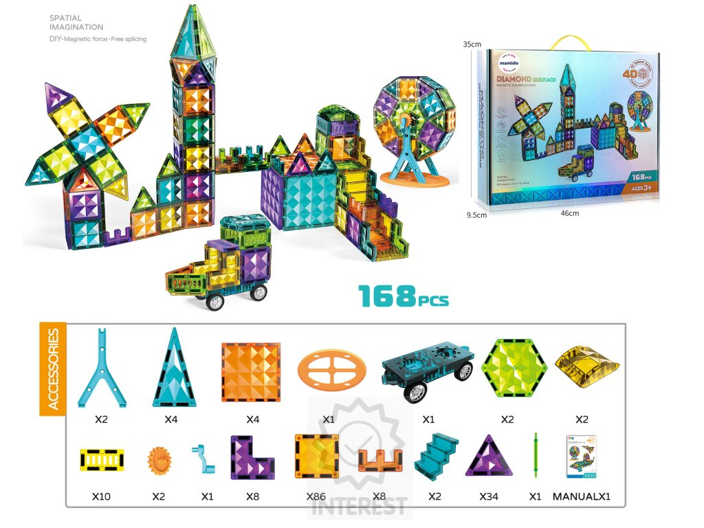 Magnetická stavebnice 168 dílů Diamond 4D.