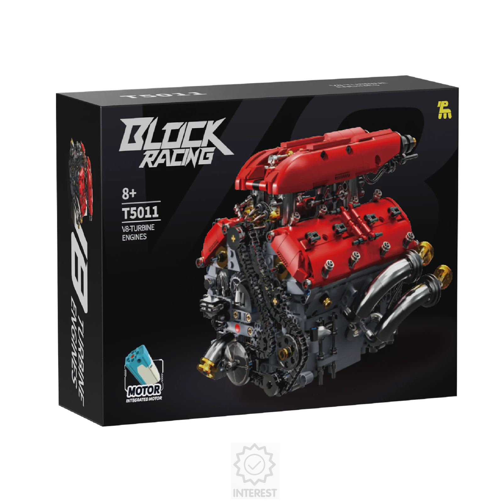 Stavebnice s motorem Ferrari V8 Turbine engines 1370 dílků.
