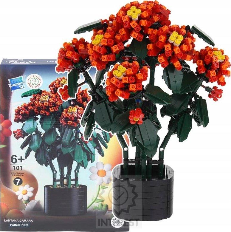Stavebnice - 3D Květ Lantana Camara v květináči 1614 dílků.