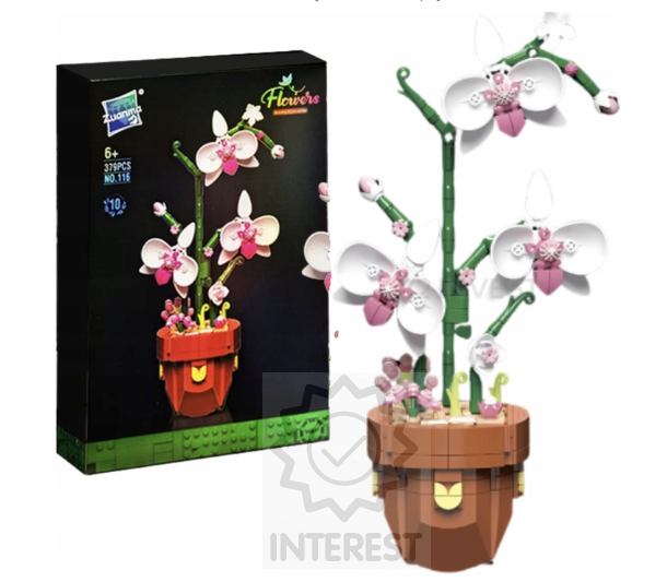 Stavebnice - Kytice Orchidej v květináči 379 dílků.