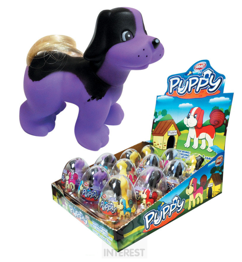 Plastové vajíčko s hračkou pejsci sada 2 kusů.