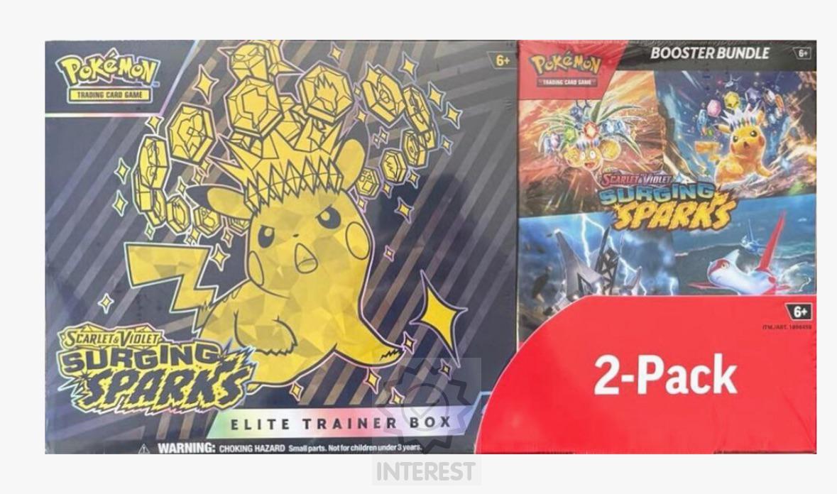 Pokémon Costco 2 pack Surging Sparks Booster Bundle + ETB.
