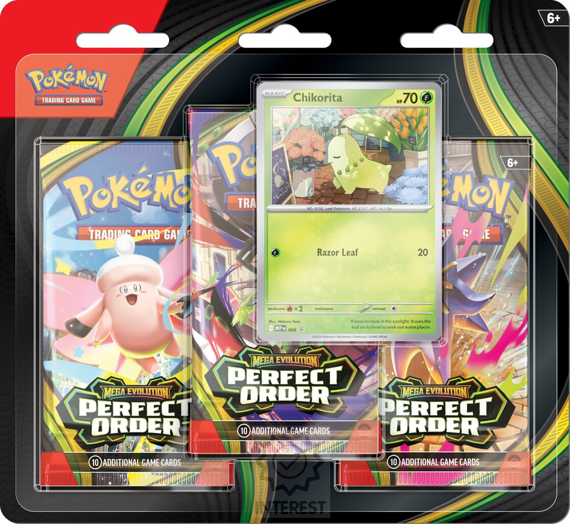 Pokémon Perfect Order 3 Pack Blister - Chikorita.