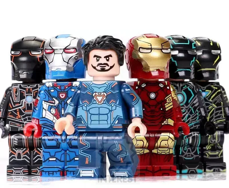 Sada 6 figurek Iron Man, Tony Stark k legu.