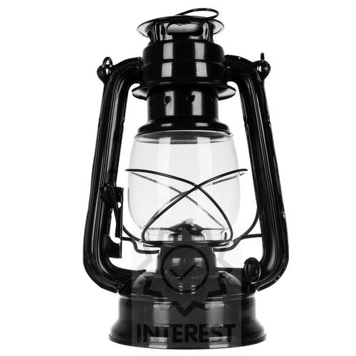 Petrolejová lampa 24 cm černá.