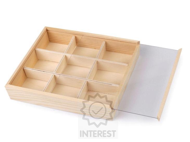 Dřevěný box / organizér s posuvným víkem na různé předměty - (K32022)