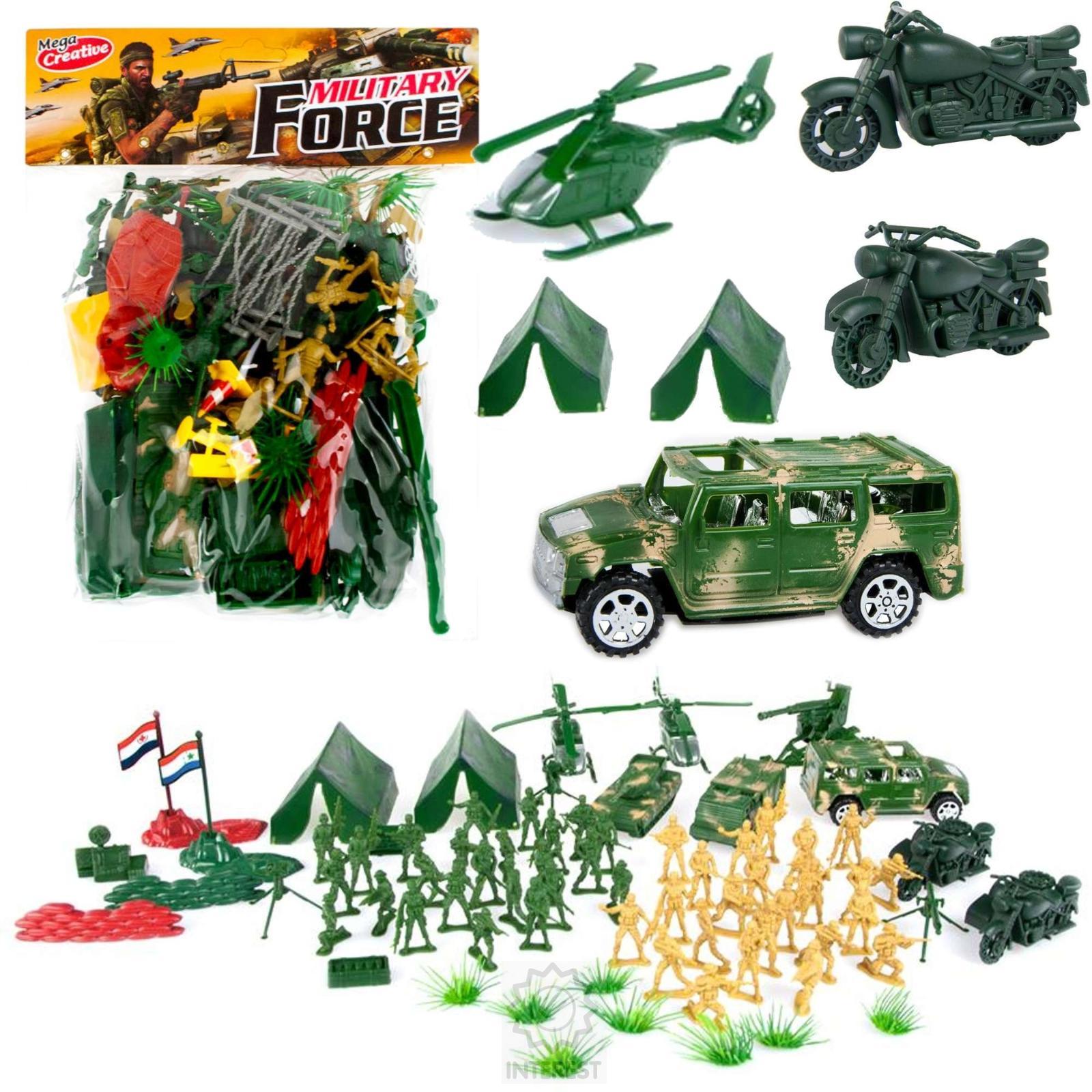 Velká sada vojenských figurek + příslušenství - (K72086).