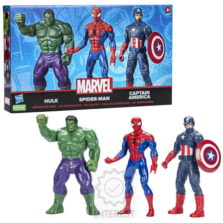Avengers - Sada 3 Figurek 24cm - Hulk, Spiderman,Captain America.