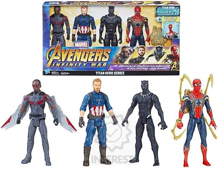 Avengers Infinity War Sada 4 Figurek 30 cm Černý Panter Iron Spider.