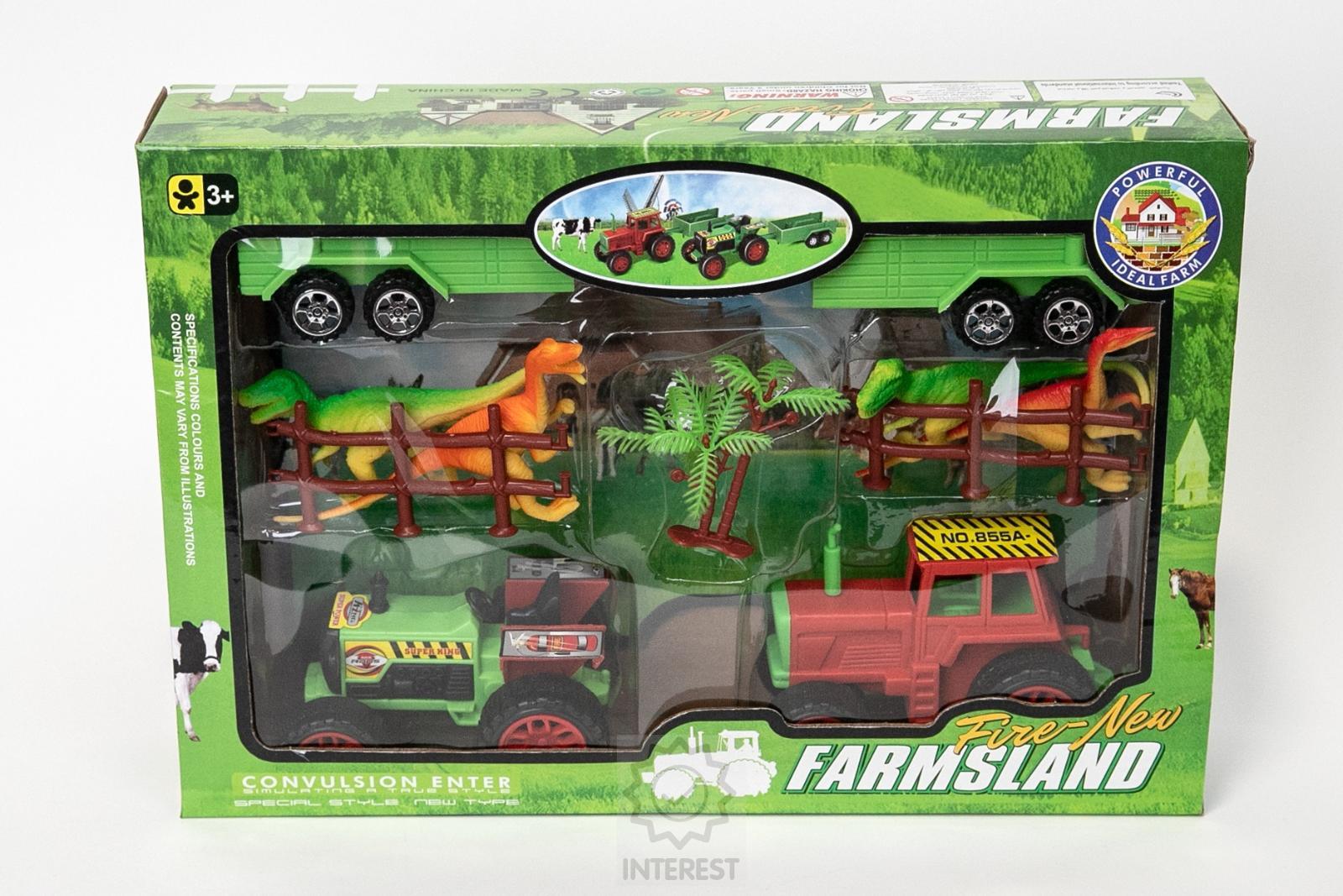 Velká sada figurek dinosaurů + traktor a příslušenství.