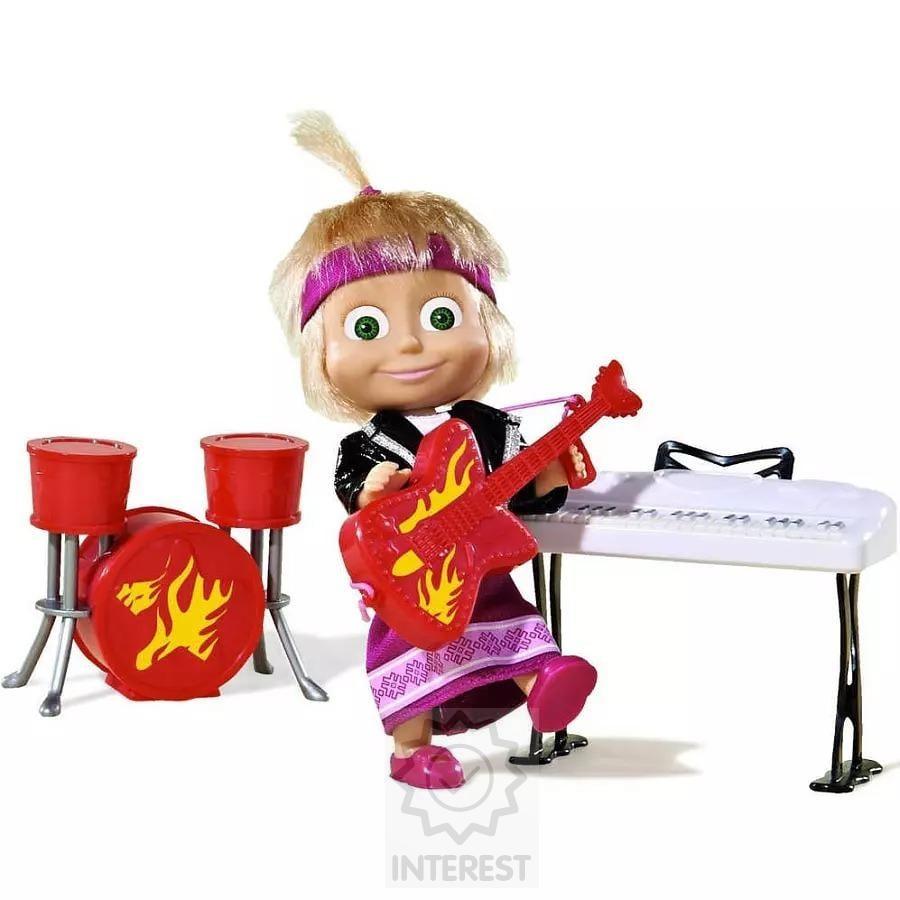 Simba Máša a medvěd panenka 12cm muzikantka set s doplňky.