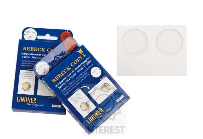 Holdery - rámečky na mince REBECK - průměr 22,5 mm. SAMOLEPICÍ