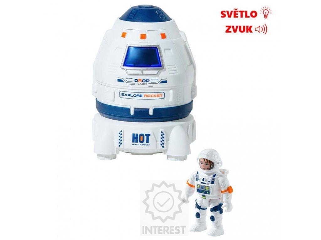 Vesmírná raketa s figurkou astronauta se světlem a zvukem.