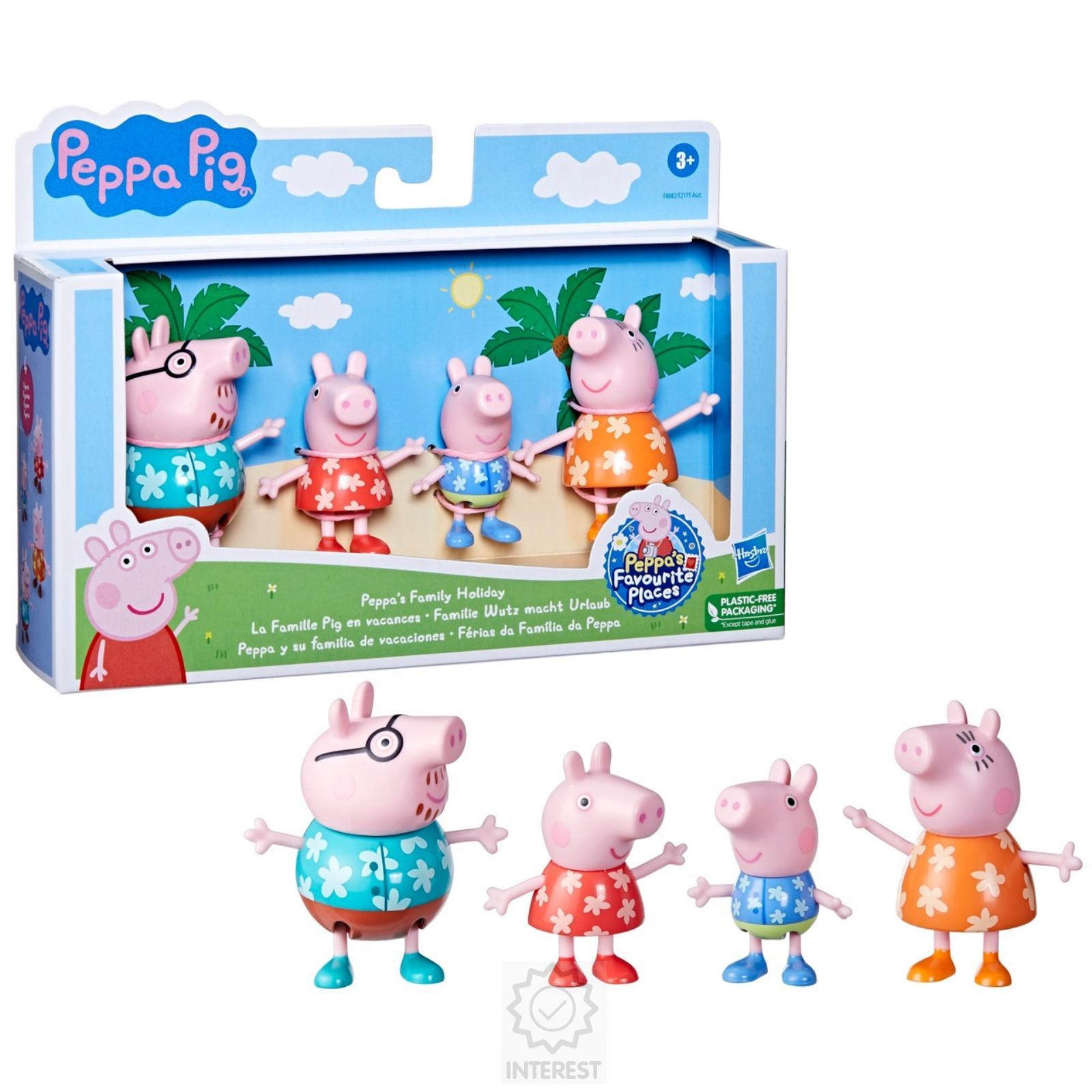 Prasátko Peppa Peppina rodinka sada 4 figurek - Dovolená.