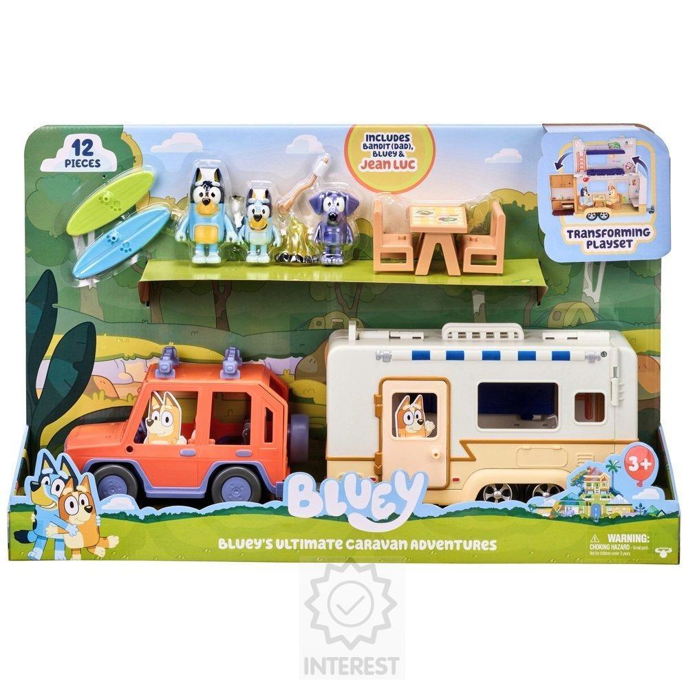 TM Toys Bluey Set - Caravan s autem + figurky a příslušenství.