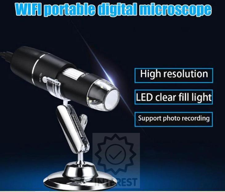 Přenosný USB Wi-Fi mikroskop. 1000 x zvětšení. Vodotěsný
