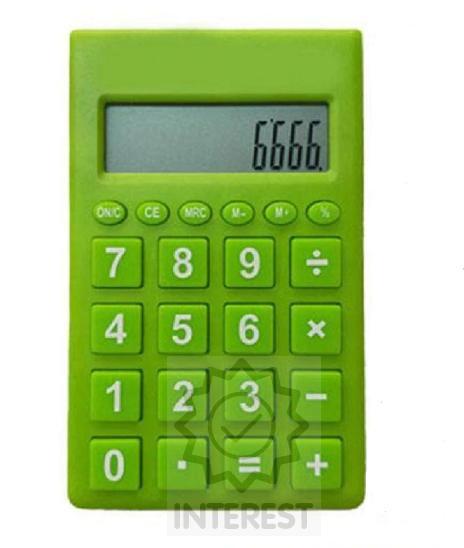 Kapesní tenká ekonomická kalkulačka - barva zelená