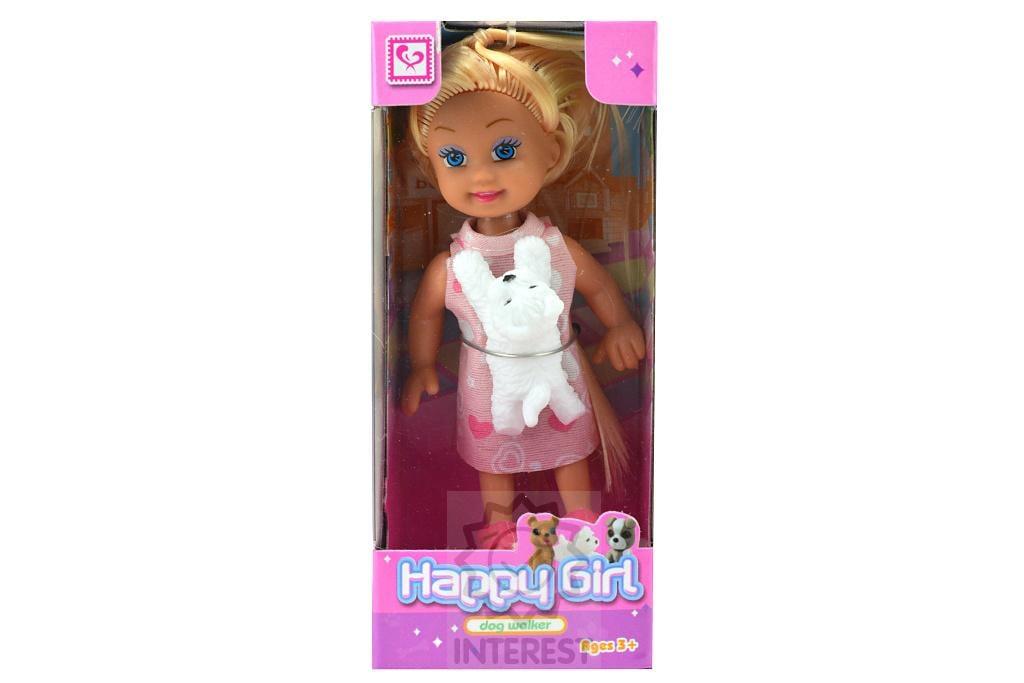 Mini panenka s pejskem Happy Girl (11cm) 