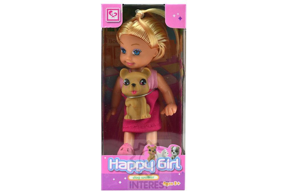Mini panenka s pejskem Happy Girl (11cm) 