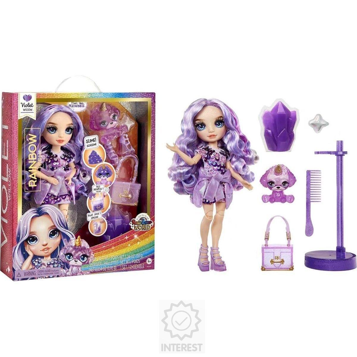Rainbow High Fashion panenka se zvířátkem - Violet Willow.