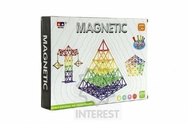 Magnetická stavebnice 200ks  30x23x6cm. 