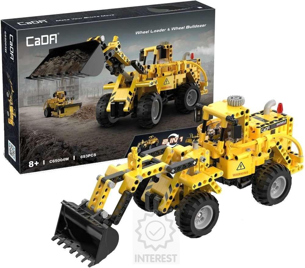 Stavebnice CADA 2v1 nakladač a buldozer 693 dílků - (K134452)