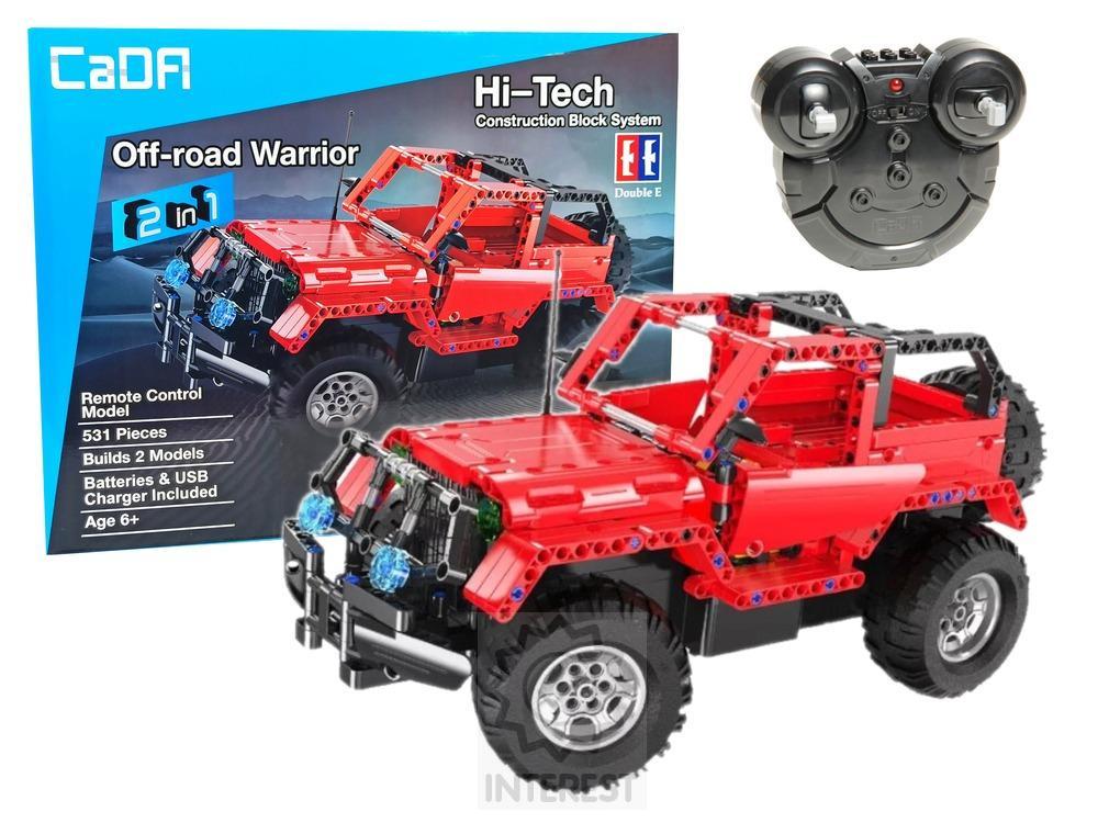 Stavebnice R/C CADA - Jeep 531 dílků na dálkové ovládání.