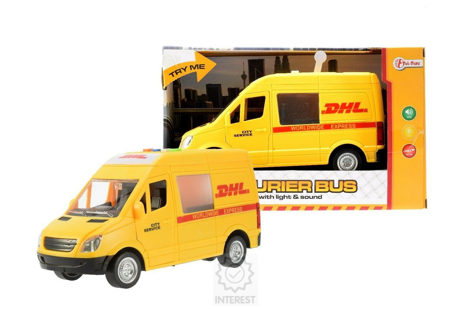 Velká kurýrní dodávka DHL pro děti se světly a zvukem - Měřítko 1:16.