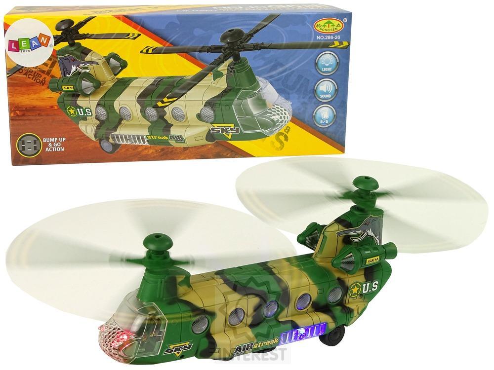 Vojenská helikoptéra - zvukové a světelné efekty - (K134330).