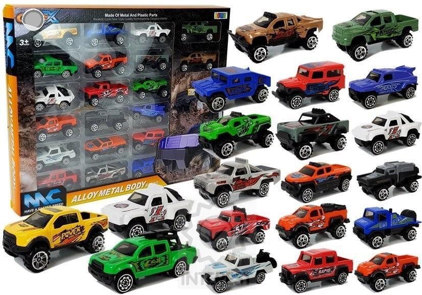 Sada 20 ks autíček Off-Road Cars Jeep Springs Assorted - (134323)