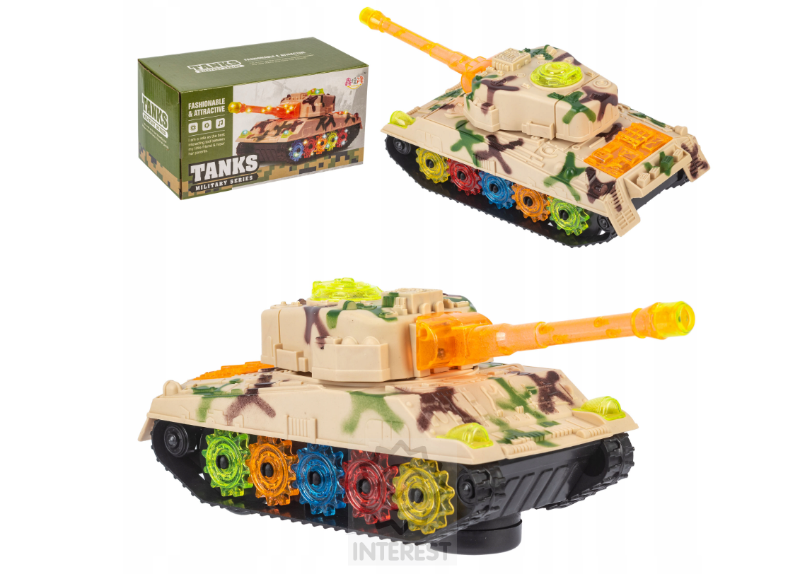 Tank na baterie 20 cm + světelné a zvukové efekty.