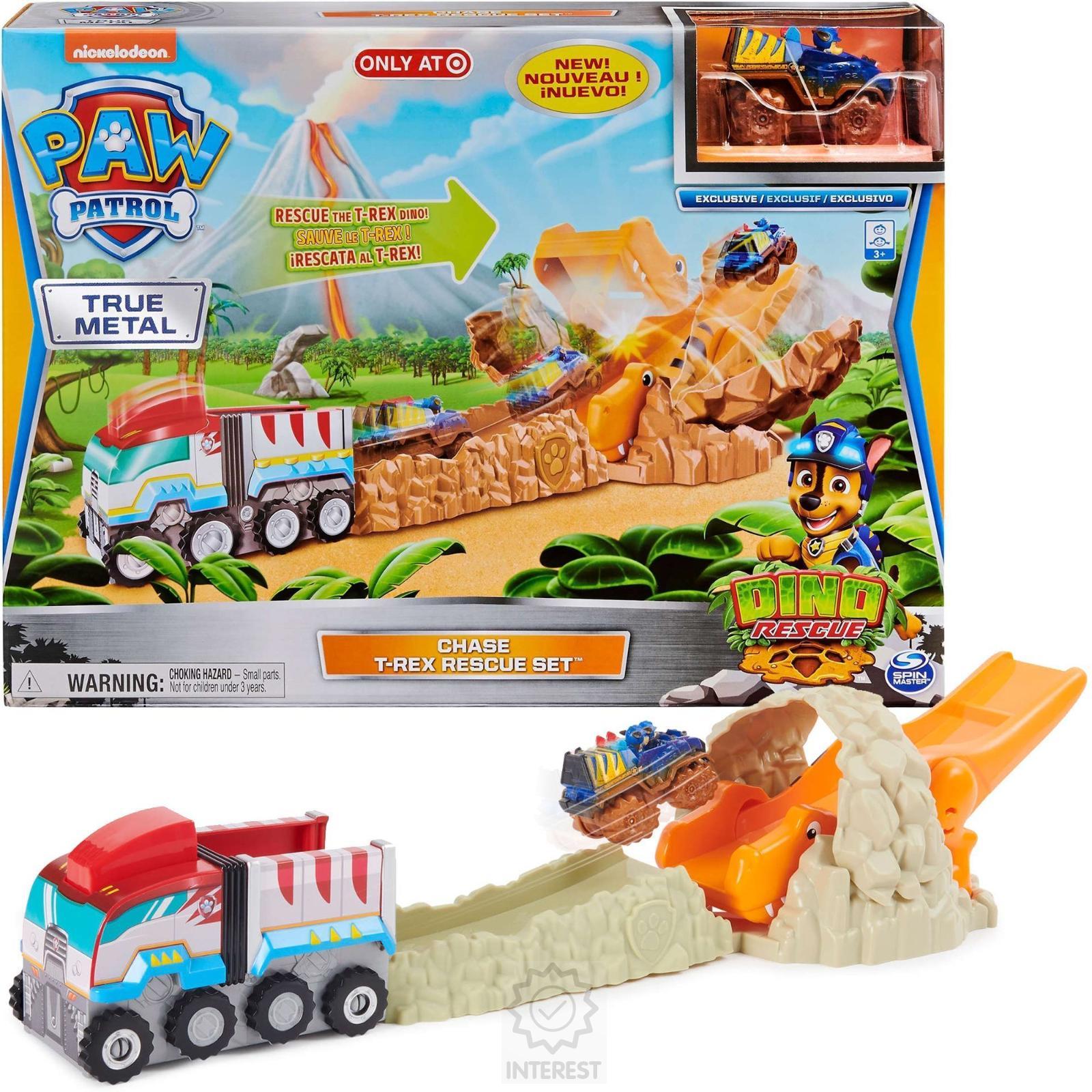 Paw Patrol Chase Dino Rescue Záchranná sada True Metal T-Rex.