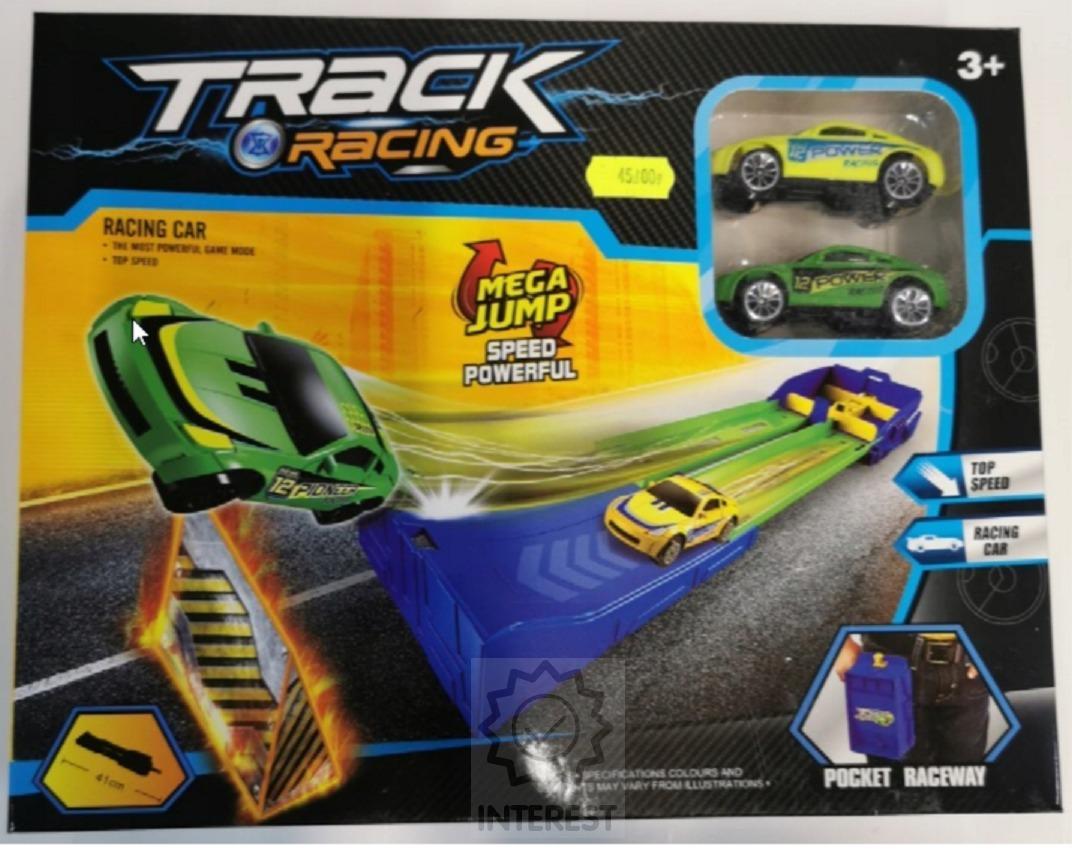 Track Racing mega skok - odpalovač aut + 2 auta.