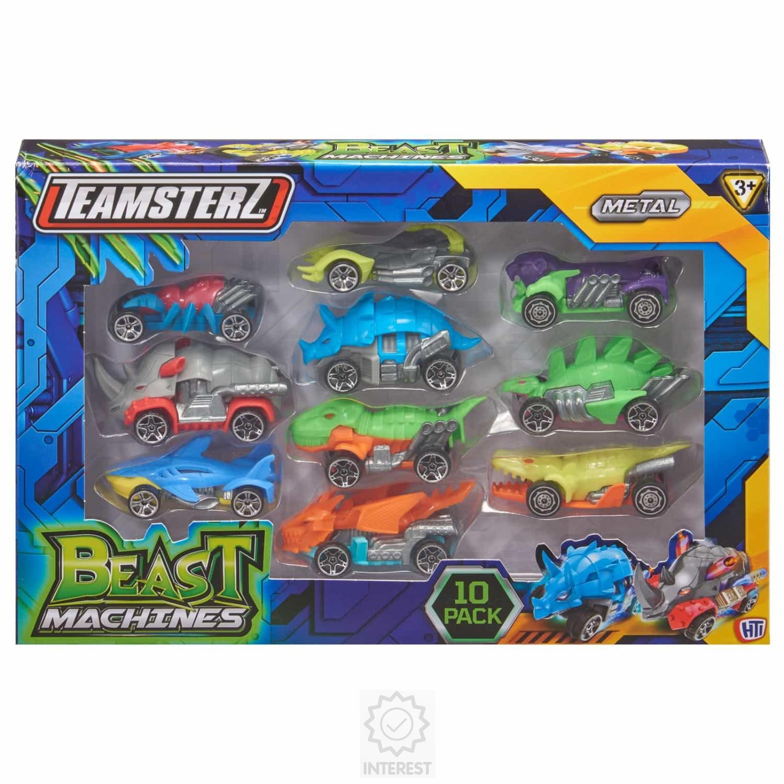 Závodní dinosauří autíčka TEAMSTERZ set 10 ks - (K124278).