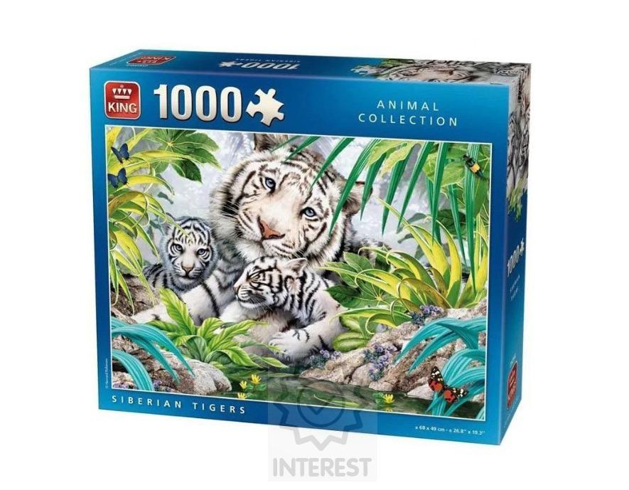 Puzzle Rodina Tigra sibirského 1 000 dílků.