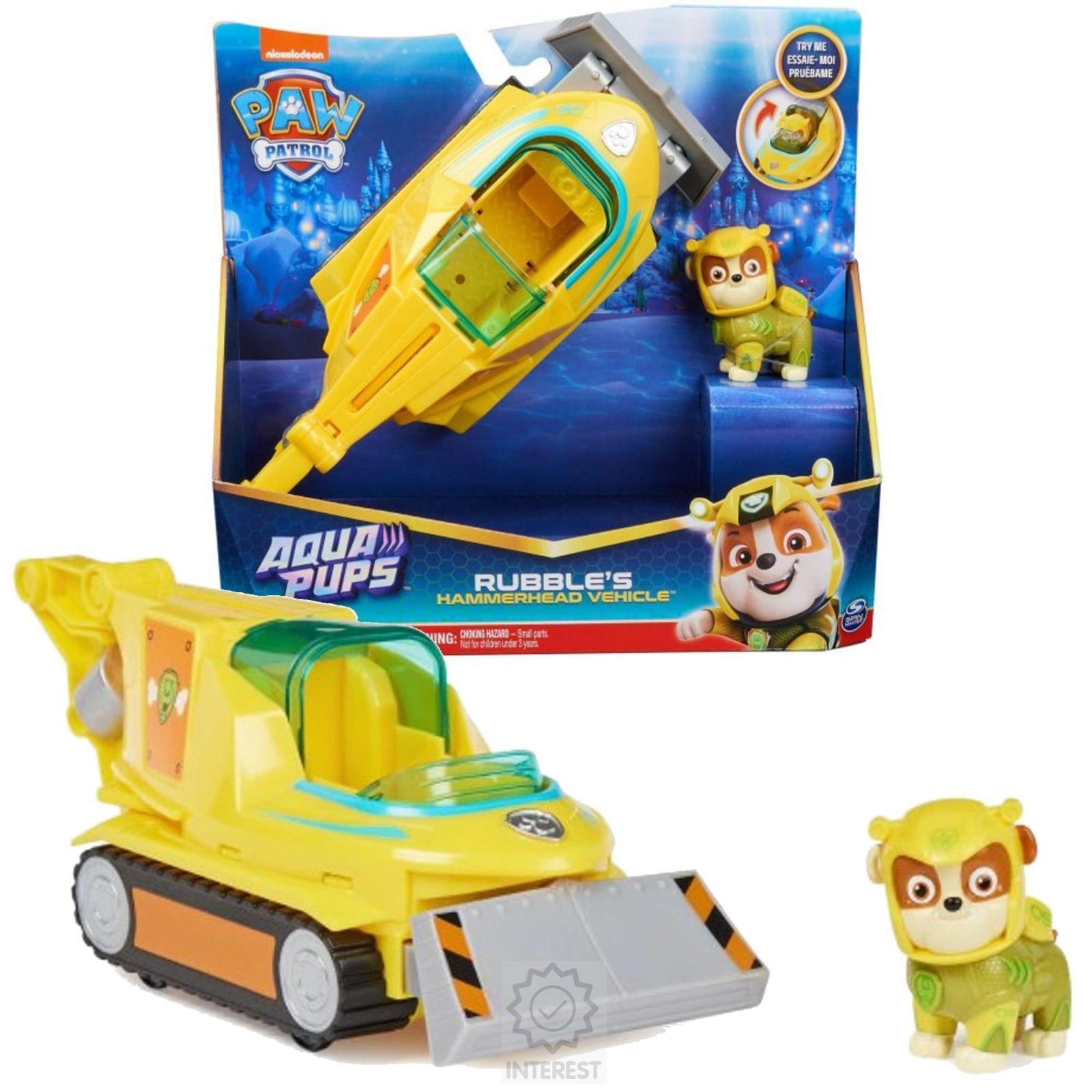 Tlapková patrola Aqua vozidla s figurkou Rubble.