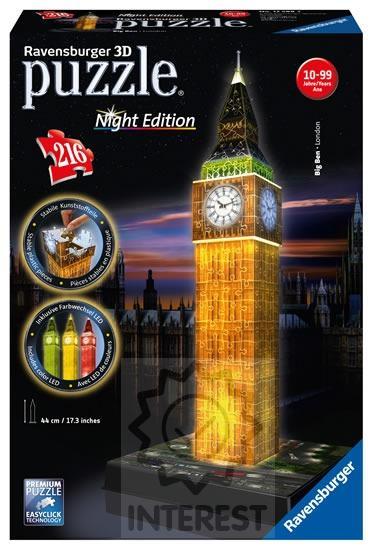 Big Ben Noční edice 3D puzzle svítící 216 dílků.