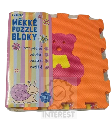 Měkké puzzle bloky (32cm) se zvířátky - set 10ks.