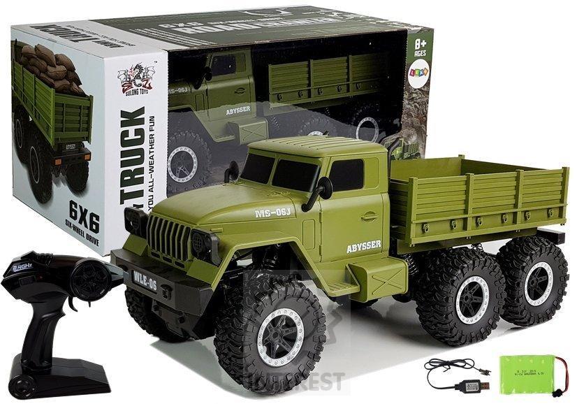 Vojenský nákladní automobil 6x6 Pilot R / C zelený.