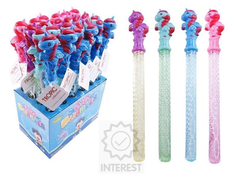 Bublifuk jednorožec 38cm dětský - mix barev.