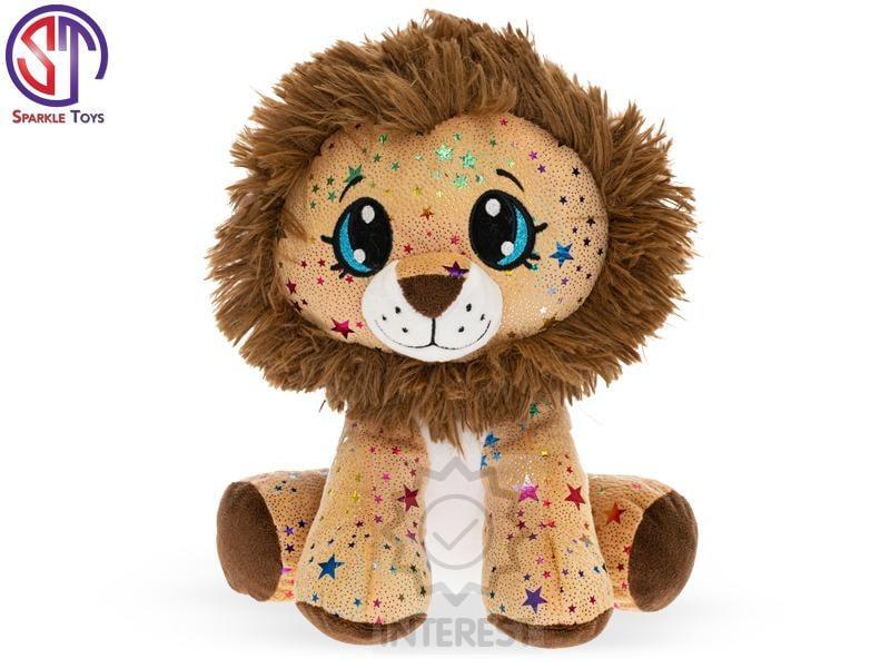 Lev Star Sparkle plyšový hnědý 37cm.