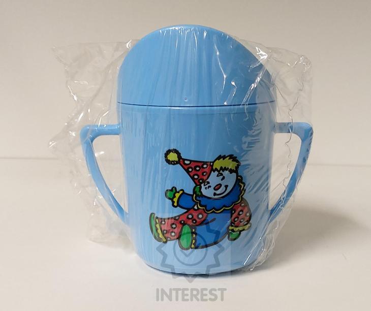 Hrníček pro kojence TVAR 8cm - Modrý s klaunem